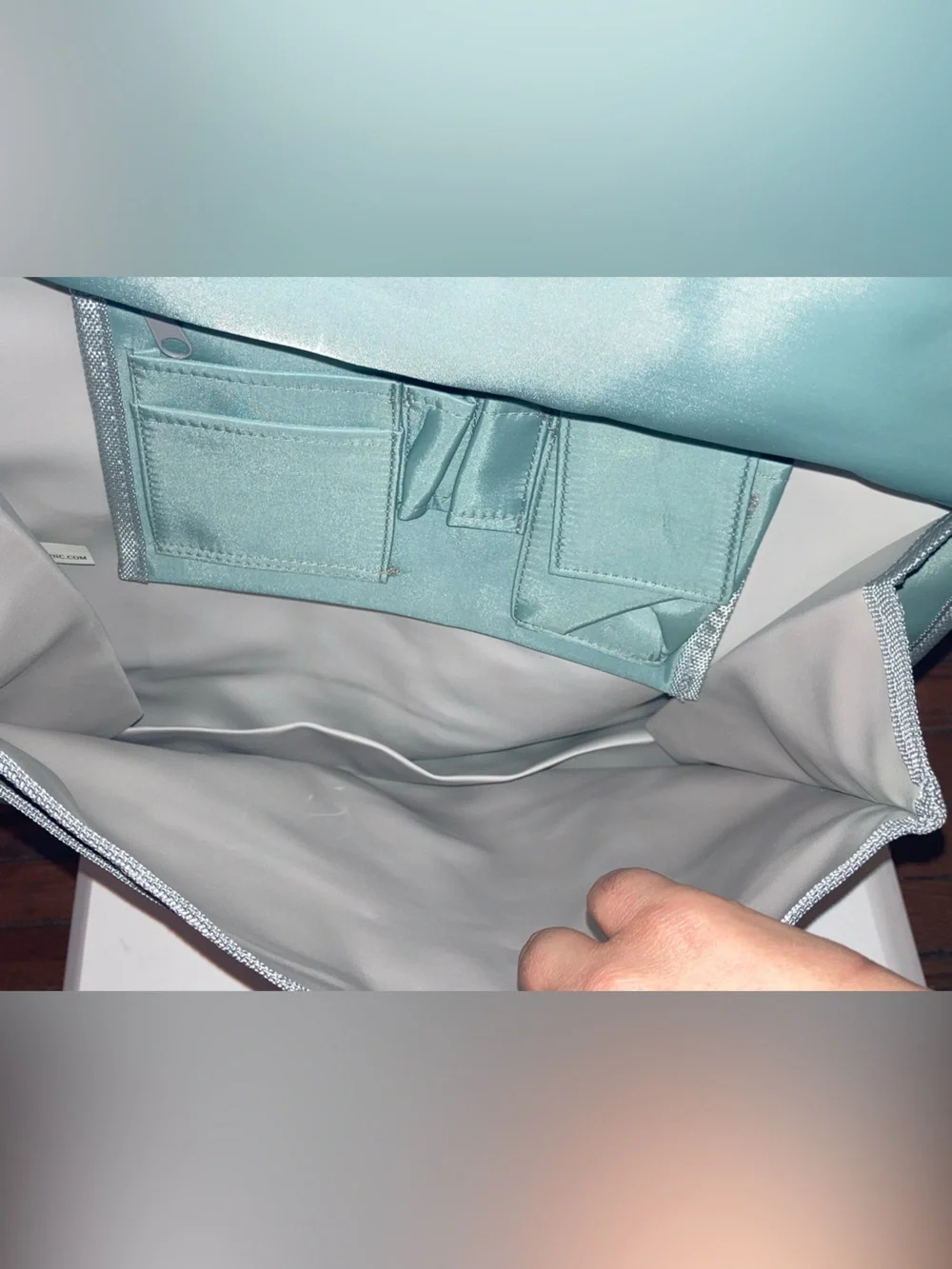 Gray & Blush Striped Massager Bag